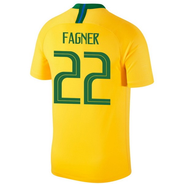 Camiseta Brasil 1ª Fagner 2018 Amarillo